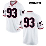Women's Georgia Bulldogs NCAA #93 Antonio Poole Nike Stitched White Authentic No Name College Football Jersey DEQ6654RB